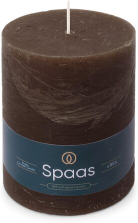Свічка Spaas Rustic Pillar, 100/130 мм, 95 год, чорна (темно-коричнева)