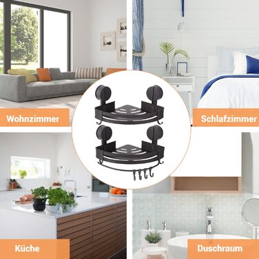 Набір з 2 кутових полиць для ванної кімнати з клейкою присоскою без свердління BlingBin