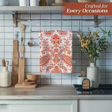 Набір із 3 багатоцільових кухонних рушників Барних рушників День подяки/Різдво (50 см x 70 см) (24 - Кашемір, 50 x 70 см (Набір із 3 шт.)), 39 Hermine Noel