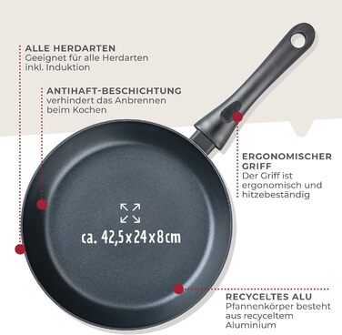 Сковорода 24 см, чорно-біла Arcadalina Fackelmann