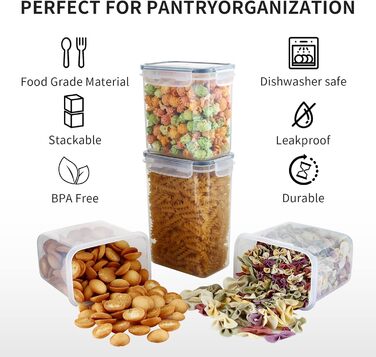 Контейнери для зберігання продуктів Hibisaws, 12 предметів, з кришками, контейнери для заморожування, коробки для продуктів, без BPA та 100 герметичні, прозорі, 6 x 1 л та 6 x 0,5 л, коробки для приготування їжі, набір Tupperware (HI160906)