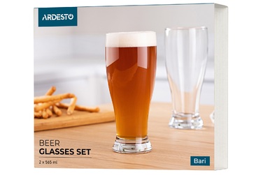 ARDESTO Набір келихів для пива Bari, 565мл, 2шт, скло, прозорий