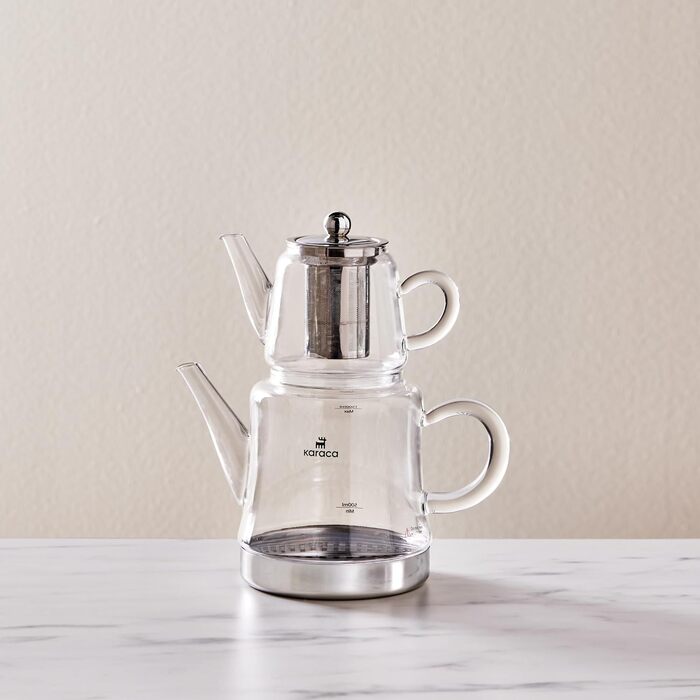 Чайник для заварювання подвійний 180/450 мл скляний Dora Karaca