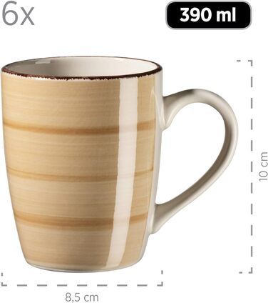 Вінтажний сніданок на 6 персон, кераміка з ручним розписом, набір посуду з 18 предметів, синій, керамограніт (бежевий), 931492 Bel Tempo II