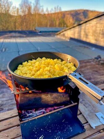 Хобо Преміум Складана вулична плита з термостійкої нержавіючої сталі XL-набір з багатьма аксесуарами Зроблено в Німеччині (титанові плоскогубці)