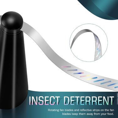 Набір з 2 вентиляторів для відлякування комах чорний Uwelliky