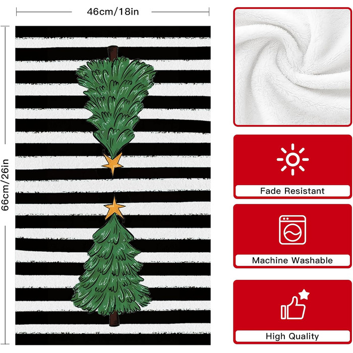 Набор из 4 рождественских кухонных полотенец 45 x 65 см, набор X Ohok