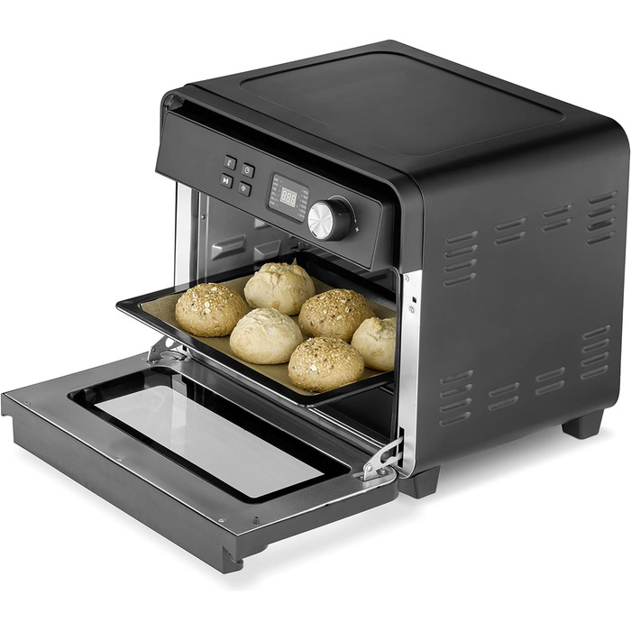 Аерофритюрниця, діапазон температур від 40 C до 230 C (з кроком 5 C), чорна, 1700 Вт Caso