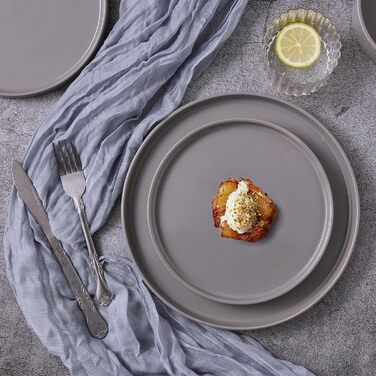 Набір посуду Richmount Nebula для 6 осіб, набір тарілок та мисок із 18 предметів, набір посуду з крапчастої кераміки, можна мити в мікрохвильовій печі та посудомийній машині, сервіз Nebula для 6 осіб (темно-сірий, сервіз Nebula для 4 осіб)