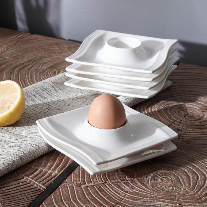 Серія FLORA, набір порцелянових креманки для каш з 6 предметів, миска для рису 450 мл, закусочна миска, десертна миска для салату, супів, рамен, фруктів і т.д. 13,5x13,5x5,4 см (білий, 12 шт. (упаковка 1))