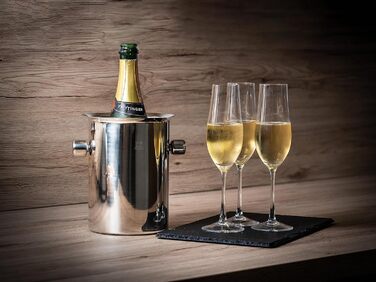 Охолоджувач пляшок Peugeot з пакетами з льодом, Для пляшок шампанського та вина, Висота 19 см, Нержавіюча сталь, 220068