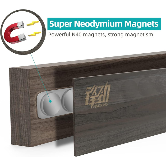 Дерев'яна магнітна смуга для ножів 40 см FINDKING