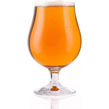 Пивний тюльпан серії Берлін 390 мл I Набір з 6 І фігурні пивні келихи 0,3л Я можна мити в посудомийній машині Я благородне кришталеве скло без свинцю Я дуже стійке Я високої якості (6 шт. 500 мл)