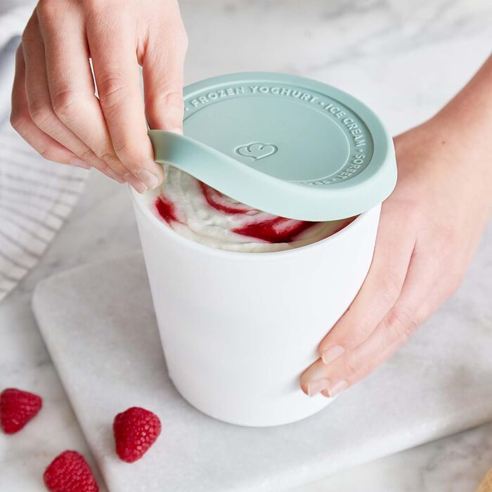 Набір з 2 контейнерів для морозива 1 л, контейнери для зберігання, морозильні банки, контейнери для льоду без бісфенолу А в харчовому класі (м'ята)