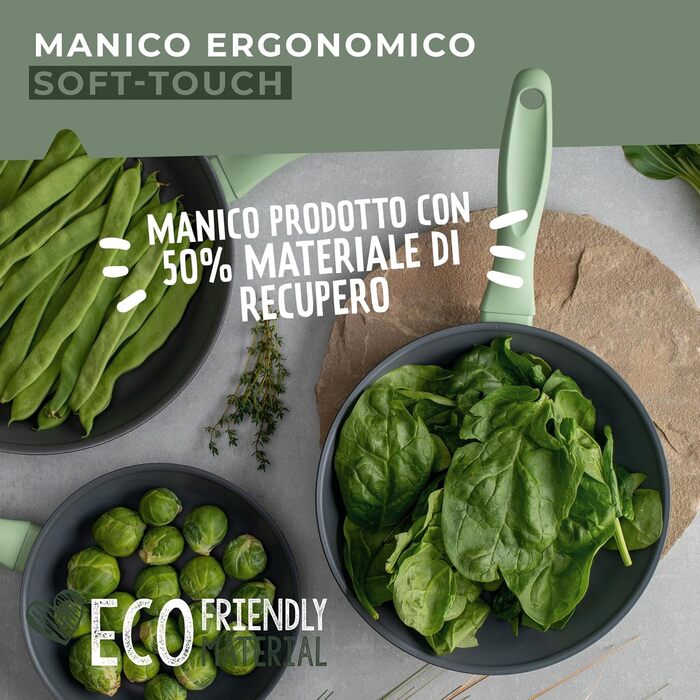 Сковорода 24 см, зеленая Ecolution Fackelmann