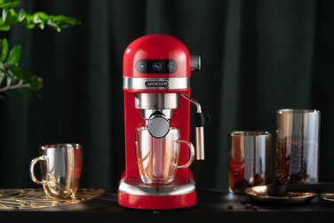 ARDESTO Кавоварка YCM-E1501 - еспресо ріжкова/1.4 л/італ. помпа 20 бар/сенсор. панель/PID контроль/1350 Вт/червона