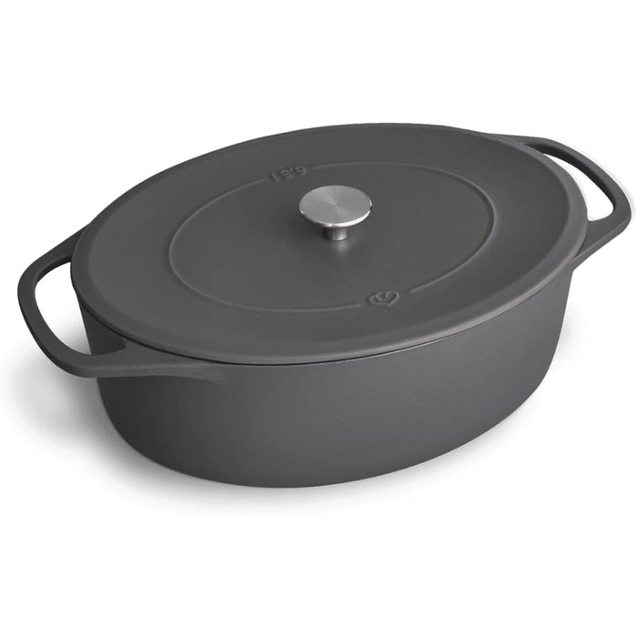 Кокотниця з кришкою 33 см овальна, сірий Springlane Kitchen