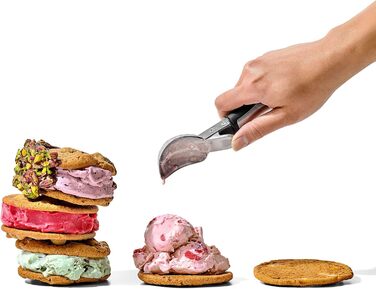 Ергономічна ложка для морозива OXO Good Grips з ежектором нержавіюча сталь 11,7 x 26,7 см, курок (вигнута, сталь)