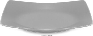 Консімо. Обідні тарілки на 6 персон - Набір з 6 тарілок - Посудомийні машини - Можна використовувати в мікрохвильовій печі - Набір керамічних тарілок - EPIRI Сучасна велика обідня тарілка - 25x25см - Чорний матовий (сірий)