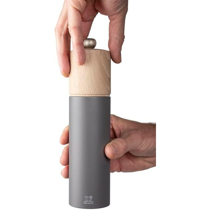 Млин для перцю Boreal, 21 см, класична обстановка, виготовлений з деревини бука, сертифікований PEFC, французьке виробництво, колір кам'яний сірий камінь сірий млин для перцю