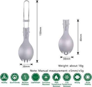 Безмежна подорож Титанова складна ложка Набір виделок для свинини Посуд для кемпінгу на відкритому повітрі Титанові столові прибори Ланч-бокс Набір столових приборів і столові прибори для подорожей Ti1026T (складна свинка 1 шт. )