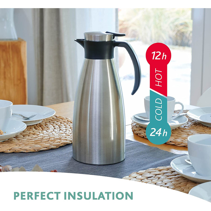 Термос-чайник 1,5 л чорний Soft Grip Emsa