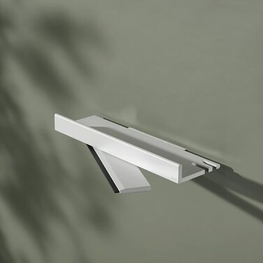 Душова полиця Keuco з алюмінієвим скляним ракелем, знімний кошик, зі зливними отворами, 35x6,6x11,6 см, настінна, Reva Black Selection (білий)