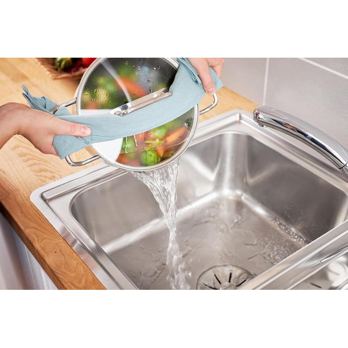 Форма для запікання RSLE EXPERTISO, універсальна ємність для приготування їжі з нержавіючої сталі 18/10, скляна кришка, внутрішня вага, підходить для індукційних плит, можна мити в посудомийній машині, срібляста (24 см, форма для запікання)