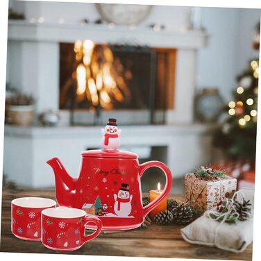 Керамический набор чайников с рождественским мотивом 550 мл снеговика. WEKADRIN