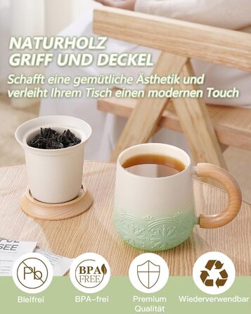 Чашка для чая с крышкой и ситечком 420 мл Zens