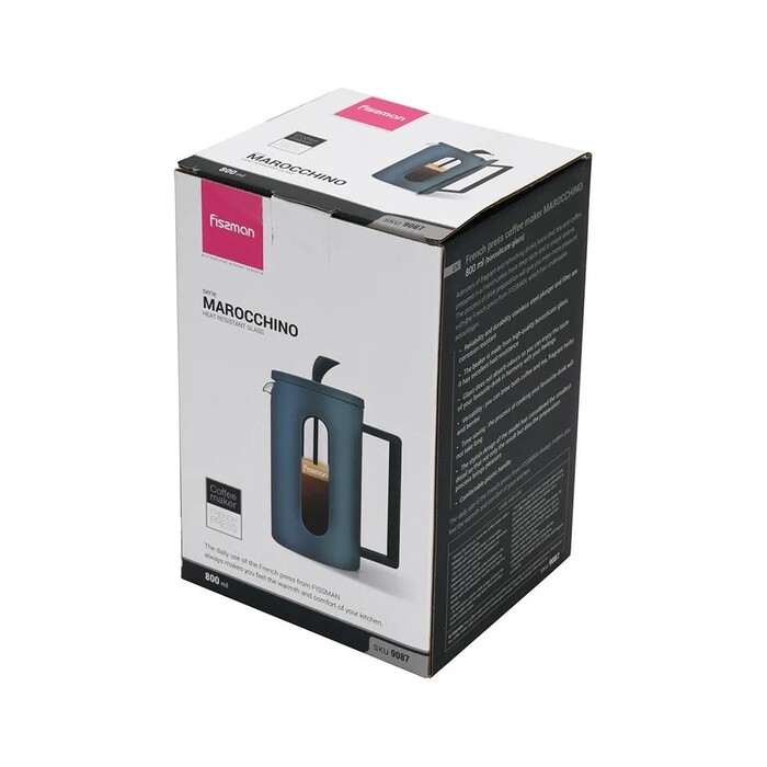 Заварювальний чайник з поршнем Fissman MAROCCHINO 800 мл скляна колба (9087)