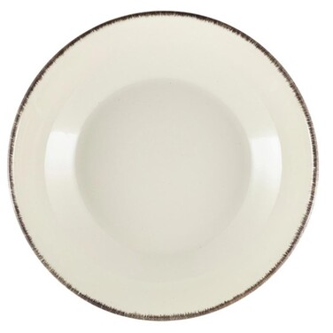 Миска глубокая 23 х 5 см, 1300 мл, серый ободок, GenWare