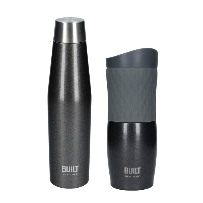 Пляшка металева Built Active, з подвійними стінками, чорна, 540 мл