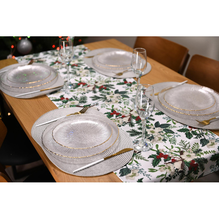 ARDESTO Ранер Happy Holidays 40х140см, 90% поліестер, 10% бавовна, зелений гостролист