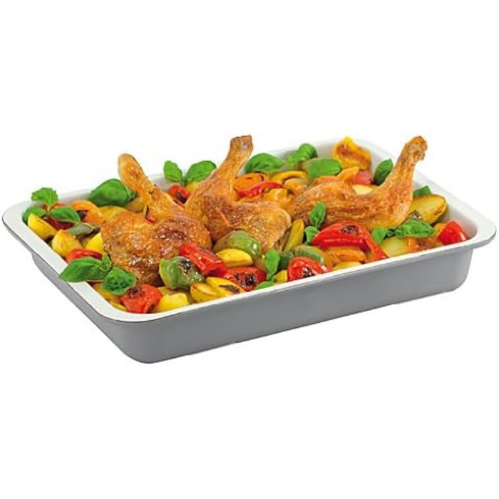 Форма для запікання емальована прямокутна 40x5,5x29 см кремова/сіра Zenker