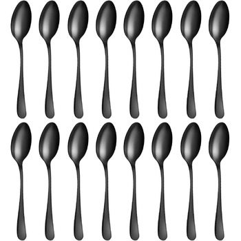 Набір десертних ложок 13,7 см, 16 предметів, чорний BEWOS