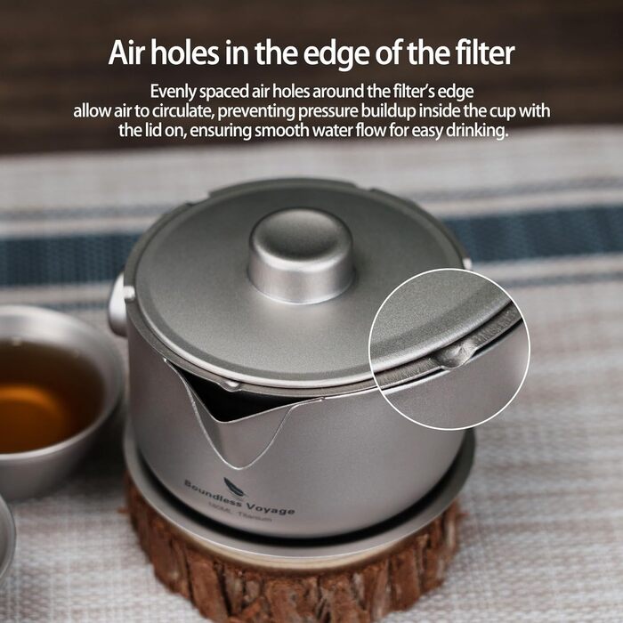 Титанова двошарова чайниця з фільтрувальною кришкою Boundless Voyage