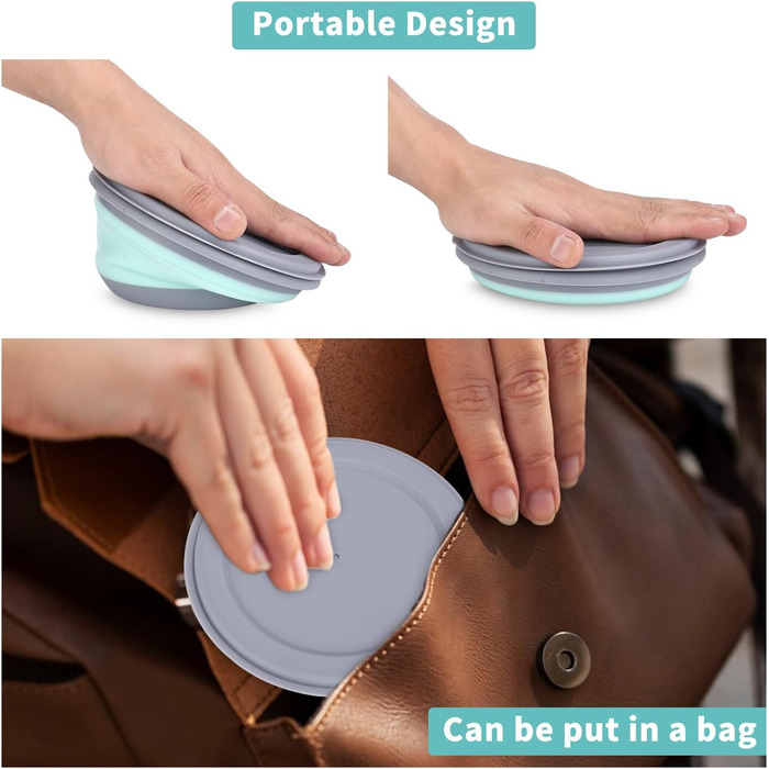 Складана миска з кришкою 3 шт Goxiry