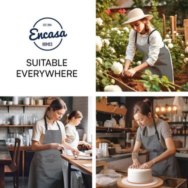 Регульований кухонний фартух з кишенями 68 x 85 см сірий Encasa XO