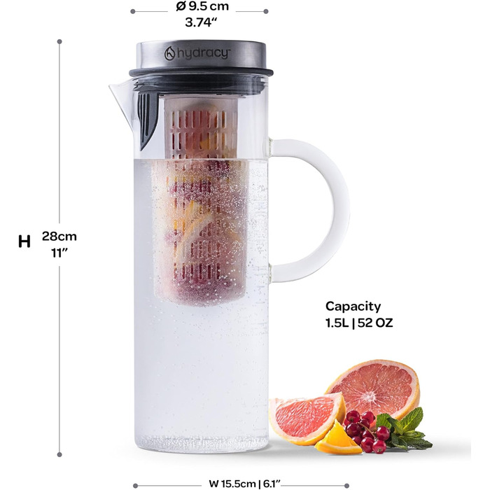 Чайник заварювальний скляний 1,5 л Hydracy