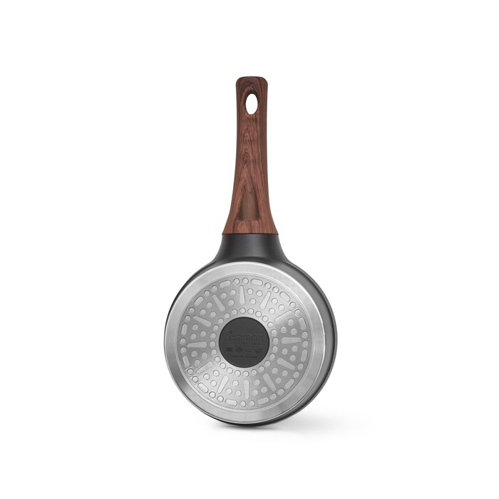 Ковш Fissman FILOMENA 16x8 см 1,2 л со стеклянной крышкой алюминий с антипригарным покрытием (14529)