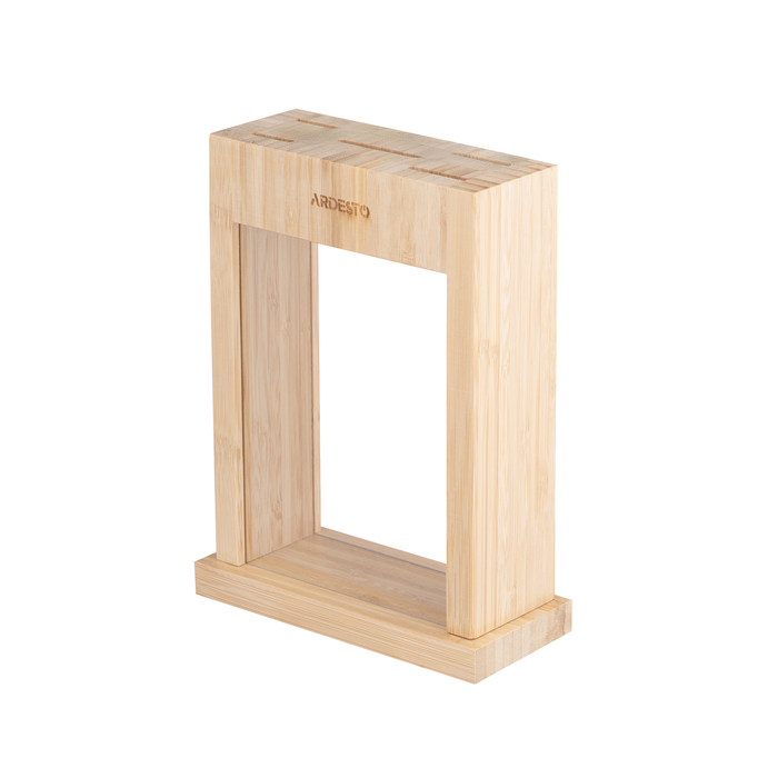 Набор ножей ARDESTO Midori Block, 6 предметов, нержавеющая сталь, пластик, бамбук, коричневый