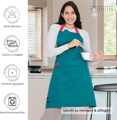 Регулируемый кухонный фартук с карманами 68 x 85 см голубой Encasa XO