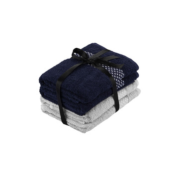 ARDESTO Набір рушників махрових Holiday 4 шт., 50х90см, 2 шт. - індиго, 2 шт. - сріблястий, 100% бавовна