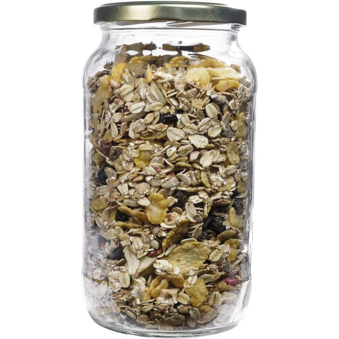 Банка 1 л с завинчивающейся крышкой серебристая, (золото), 6 шт mikken