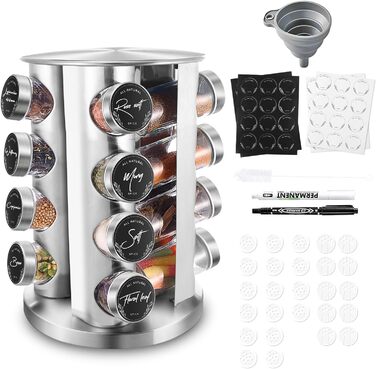 Стойка для специй с 16 круглыми банками для специй Miorkly