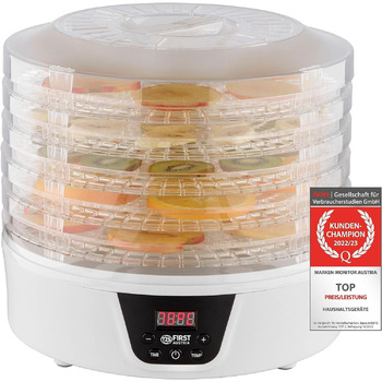 Дегідратор на 5 полиць, 380 Вт, круглий TZS First Austria