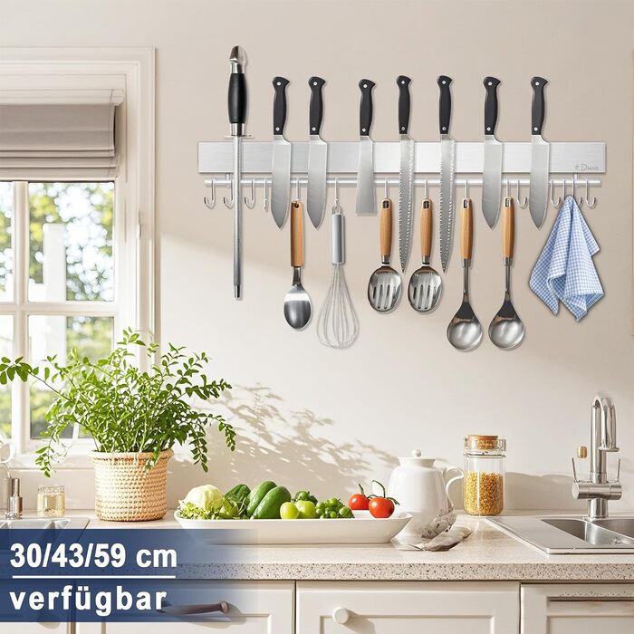 Магнітний тримач для ножів з 15 гачками 59 см Dmore