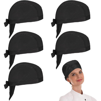 Чорний шеф-кухар капелюх 5 шт YUWJOOWEE