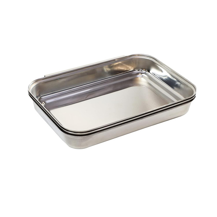 Панірувальна станція APS, 3 предмети - професійний набір для панірування, що складається з 3 з'єднуваних мисок з нержавіючої сталі (кожна 18 x 15,5 см) / компактна штабельована / придатна для миття в посудомийній машині